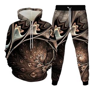 Camouflage chasse hommes ensembles animaux feuilles impression 3D homme survêtement sweat à capuche surdimensionné sweat 2 pièces ensemble vêtements de sport hommes vêtements - Product Image 4