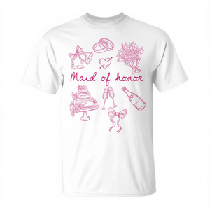 T-shirt promozionale per damigelle d'onore e damigelle d'onore per matrimoni, feste nuziali e addii al nubilato - Product Image 2