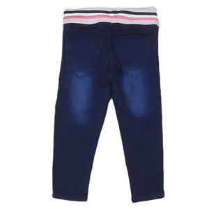 กางเกงยีนส์ปักลายสำหรับเด็กผู้หญิง - สีน้ำเงินเข้ม - Product Image 3