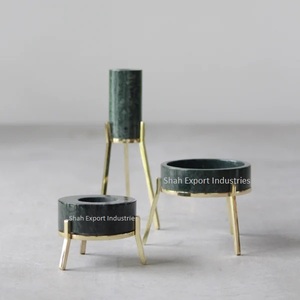 New Style Black Marble Decorative <b>Candle</b> <b>Holder</b> With Gold Metal Frame <b>Candle</b> Stand for Home & Christmas Decor - Product Image 2
