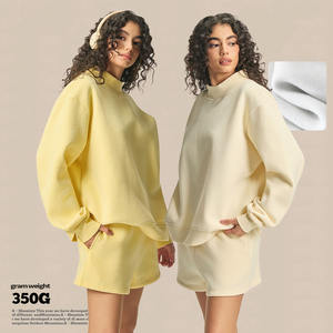 Sweat-shirt pour femme de haute qualité Ville Sports, logo personnalisé, couleur unie, col rond, sweat-shirt surdimensionné et lourd pour femme - Product Image 3