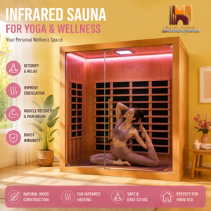 Sauna de Infrarrojos Lejanos de Madera de Hemlock, Directo de Fábrica, para Gimnasio en Casa, Yoga y Fitness, Gran Espacio, Bajo EMF, Disponible en Almacén de EE. UU. - Product Image 1
