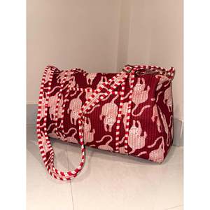 Sac de voyage matelassé en coton indien XL, sac de sport et de fitness, fermeture éclair, doublure en polyester, design pliable, imprimé - Product Image 4