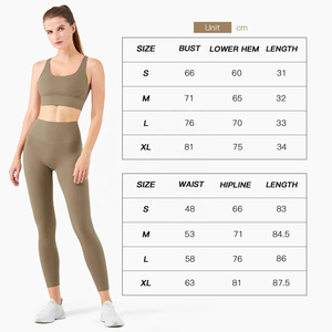 Ensemble de sport 2 pièces pour femme avec soutien-gorge de sport dos croisé et leggings taille haute, personnalisable avec logo – Idéal pour le yoga et l'entraînement - Product Image 2