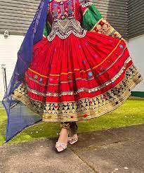 Vestido tribal étnico afgano para mujer Kuchi con estilos de vestido largos con hermoso trabajo de bordado - Product Image 2