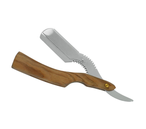 Professional Straight <b>Edge</b> Razor with Wooden Handle for Body Bikini Face Shaving by Barbers - Product Image 1