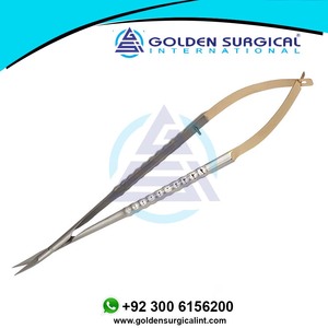Castroviejo 18cm Micro Tijeras TC Instrumento ocular oftálmico curvo Manual Herramientas de Cirugía de acero inoxidable - Product Image 5
