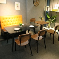 Ensembles de meubles pour restaurants, cafés et bars, tables en bois, ensemble de chaises en cuir, design industriel, chaises empilables, maison, école, salon