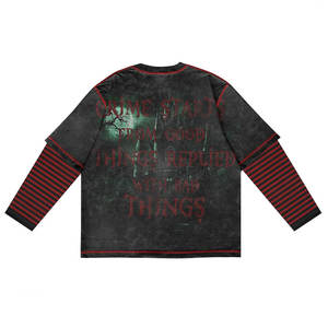 T-shirt imprimé pour homme avec un look distinctif et un graphisme moderne, streetwear tendance, t-shirt imprimé pour homme délavé à l'acide - Product Image 4