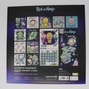 ปฏิทินติดผนังและตั้งโต๊ะริคแอนด์มอร์ตี้ ปี 2024 ปฏิทินกระดาษสำหรับใช้ในสำนักงานและที่บ้าน พิมพ์ลายพร้อมนาฬิกา - Product Image 3