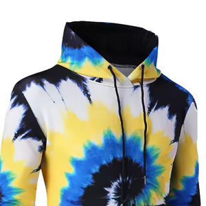 Personalizado Tallas grandes Ropa de invierno Bordado Basics Algodón Mezclado Tie-Dye Sudaderas con capucha Manga larga Fleece Casual Sudaderas - Product Image 3