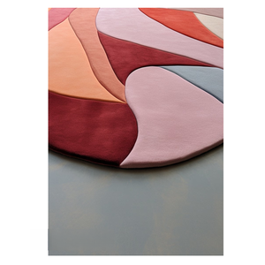 Alfombra de lana de Nueva Zelanda hecha a mano moderna abstracta redonda para sala de estar 45,6,7,8,9 pies de altura - Product Image 2