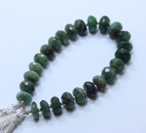 Cuentas de piedras preciosas sueltas con forma de Rondell facetadas de Esmeralda natural aprox. 6,6 ''Tamaño 10MM para la fabricación de joyas - Product Image 3