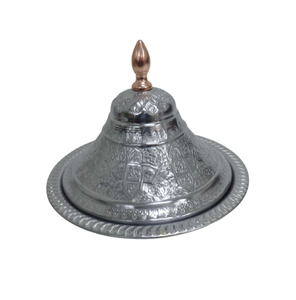 Vente chaude aluminium et fer luxe forme ronde Tajeen avec couvercle et Ghundi F354 cuivre finition Antique à la main - Product Image 4