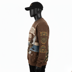 High Quality 100% Cotton <b>Lined</b> Fleece Regular Fit Pullover Sweatshirts Custom Logo Print Cargo Style Pockets <b>Men</b> - Product Image 5