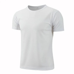 Haute qualité sport décontracté blanc hommes t-shirts à manches courtes col haut vêtements d'été 100% coton T-Shirt pour hommes coupe ample - Product Image 3