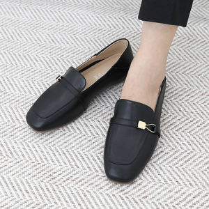 [JSHOE] Mocassins légers à bout carré Joanne en cuir de vache véritable, chaussures décontractées pour femmes, à assortir - Product Image 3