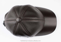 Casquette de baseball unisexe en cuir véritable pleine fleur imperméable à 6 panneaux, design personnalisé tendance, broderie 3D, boucle métallique