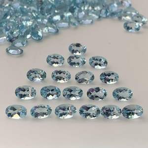 Piedra de Aguamarina azul personalizada del fabricante 5X7mm Corte ovalado natural Piedra preciosa facetada Joyería azul Productor de piedras preciosas sueltas - Product Image 5