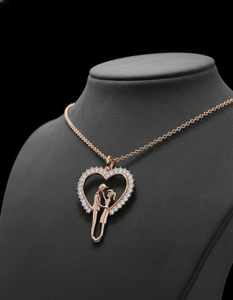 Romantic Heart Diamond Pendant Necklace 925 Sterling Silver Rose Gold Plated <b>Jewelry</b> for Women Valentine Day Gift <b>Couple</b> Wear - Product Image 5