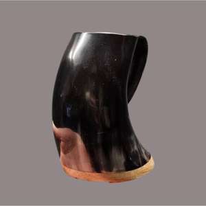 Tasses en corne naturelle artisanale polies 400 ml vintage pour la bière, mug à boire, fournitures pour événements et fêtes, contact alimentaire, lave-vaisselle - Product Image 2