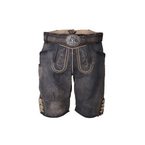 Pantalones cortos informales de cuero para hombre, Oktoberfest sólido, tirantes a juego alemanes bávaros, ecológicos, 2025 Pakistán - Product Image 5