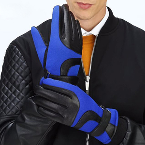 Gants en cuir imperméables à doigts entiers pour hommes avec fonctionnalité d'écran tactile Accessoire de mode ignifuge - Product Image 4