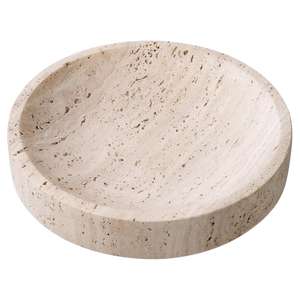 Bol de piédestal en travertin beige classique moderne en pierre naturelle décor à la maison pour Villa salle à manger hôtel revêtement mural cuisine salon - Product Image 4
