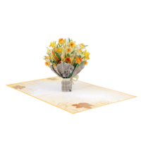 Penawaran Spesial Kartu Ucapan Kiricard Kertas Daffodil (Multiwarna) 3D Pop Up Kerajinan Tangan 15x20 Koleksi Seni Dekorasi Liburan