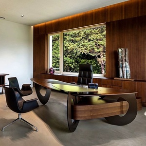 Luxury Modern Solid Wood Executive Desk Ergonomic Home <b>Office</b> Computer <b>Table</b> Large Wooden Workstation Commercial Writing Desk Wi - Product Image 4