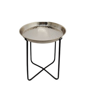 Mesa auxiliar de Metal hecha a mano de diseño estándar, forma redonda de Color dorado para el hogar, sala de estar, muebles decorativos, mesa personalizada - Product Image 5