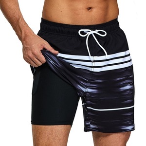 Pantalones cortos para hombre verano 2025 nuevos pantalones cortos para hombre transpirables largos gimnasio Maillot De Bain Homme secado rápido cremallera bolsillo playa pantalones cortos - Product Image 4