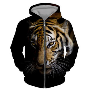 Streetwear 3d Tigre Imprimé Sweat À Capuche Sport Manteau Pull Mode À Manches Longues Surdimensionné À Capuche Veste Zip Hommes Hoodies - Product Image 6