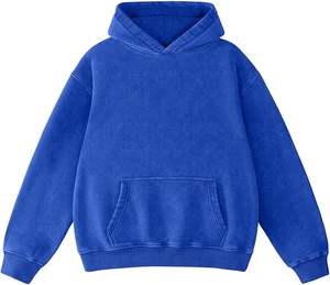Sudadera con capucha de lavado ácido de gran tamaño para mujer Estilo vintage Loose Fit Casual Streetwear Pullover Sudadera de algodón de peso pesado - Product Image 3