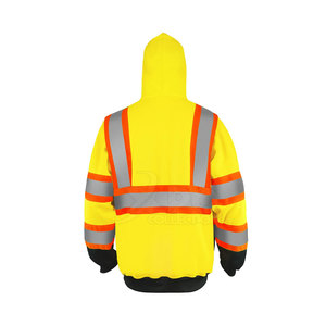 Múltiples tamaños personalizables Oem Hi Vis Winter Hi Vis Hoodie Color sólido Ropa de trabajo de invierno con Sudadera con capucha de alta visibilidad - Product Image 2