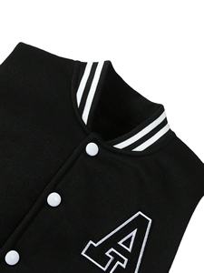 Chaquetas Varsity de Béisbol de Lana Negra con Logotipo Personalizado de Alta Calidad para Adultos y Niños, Estilo Casual, Chaquetas Bomber al por Mayor - Product Image 2
