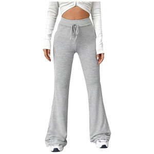 Pantalones de Lona Transpirables de Secado Rápido para Mujer, Pantalones Acampanados de Talla Grande, 100% Algodón, Diseño Único, Nueva Llegada, Precio al por Mayor - Product Image 5