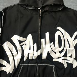 Nouveauté 2025 Designs et logo personnalisés Sweat à capuche entièrement zippé Sweat à capuche délavé Sweat à capuche zippé avec impression en relief pour hommes - Product Image 5