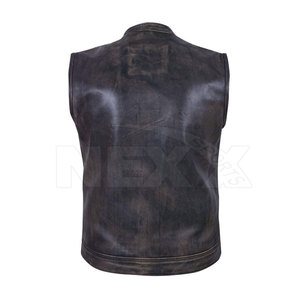 Ropa de moda Casual Hombres Chaleco de cuero Producto de invierno Hombres Chaleco de cuero Sin mangas Hombres Chaleco de cuero - Product Image 2