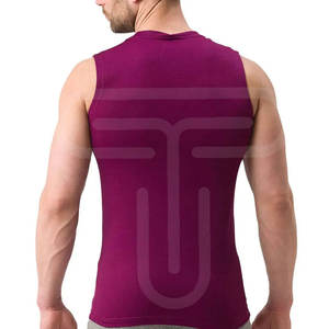 เสื้อกล้ามผู้ชายผ้าฝ้ายระบายอากาศได้ดีแนวสตรีทสูงเสื้อออกกำลังกายสีแบบมีรูตกแต่ง - Product Image 3