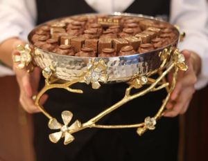 Diseño elegante Cuenco decorativo para servir chocolate Bodas Chocolate Dulce Titular Cuenco de metal plateado hecho a mano de calidad fina - Product Image 5