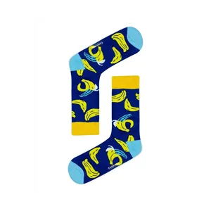 Blue Banana Floral Patterned <b>Silk</b> <b>Socks</b> Colorful and Breathable with Custom Logo One Size Fits All Seasons for Daily Use - Product Image 1