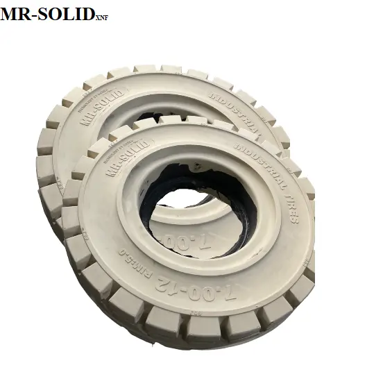 MR-SOLID 7.00-12 Non-marking Industrial Tire High Quality Tire For Forklift Puncture-Proof White Forklift Tires Vietnam Supplier