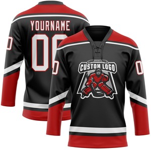 Maillot de hockey sur glace personnalisé avec col en dentelle, respirant, en polyester - Product Image 6