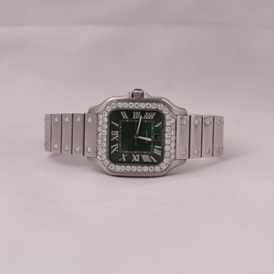 Excellente Qualité Luxe Moderne Élégant Cadran Vert Entièrement Glacé Élégant CVD Montres pour Hommes Disponible pour Prix d'Exportation - Product Image 1