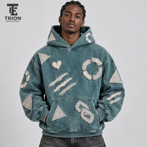 Sudadera con capucha para hombre, estilo acid wash, con bordado, combina textura vintage, comodidad y bordados detallados para un look casual moderno. - Product Image 1