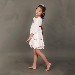 Abiti da bambina di fiori bianchi di alta qualità per bambina abiti da sposa per bambini ricamati per bambine da 2 a 14 anni - Product Image 5