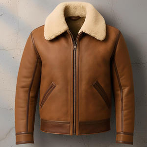 Motorcycle Style Biker Leather Jacket for <b>Men</b> Latest Design Winter 100% Leather <b>Men's</b> Jacket with Zipper Pockets - Product Image 4