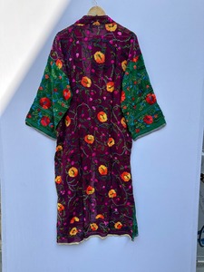 Kimono Embroidery <b>Robe</b>, Indian Kimono <b>Robe</b>, Mirror <b>Robe</b>, Wool Kimono, Fulkari <b>Robe</b>, Embroidery Kimono, Phulkari Kimono, - Product Image 2
