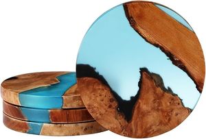 Amazing Wood Epoxy Dining <b>Table</b> Coaster High Quality Hand Beaded Work With Custom Floral Design <b>Low</b> Price Coaster for Christmas - Product Image 3
